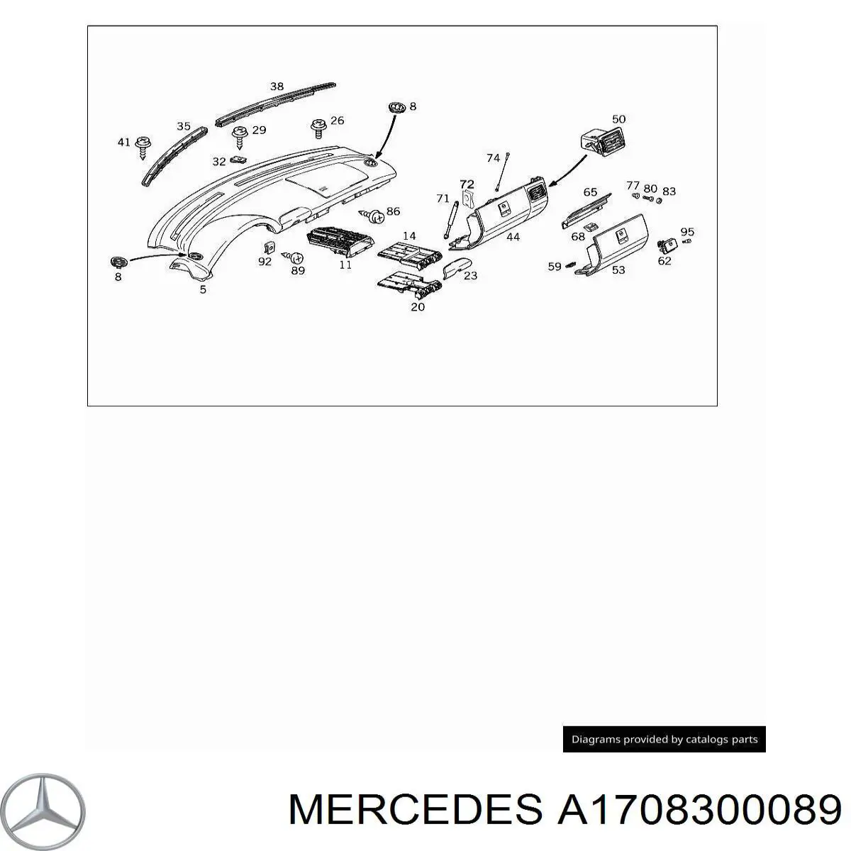  Mercedes A1708300089 ціна, від 51.02 USD