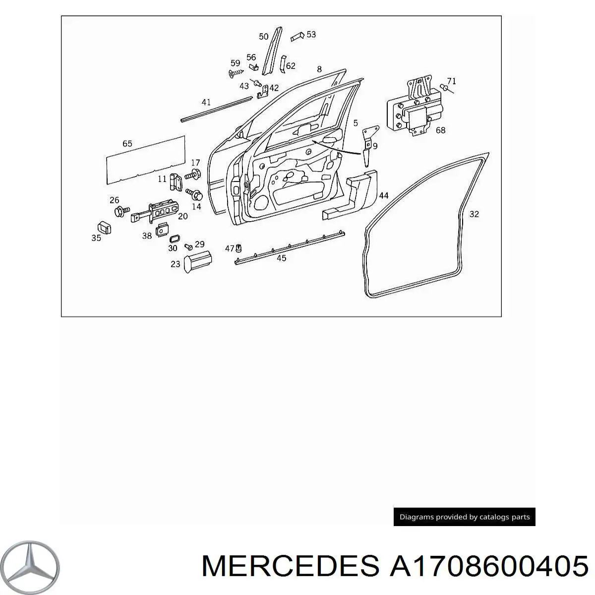 A1708600405 Mercedes подушка безпеки, передній, правих дверей airbag