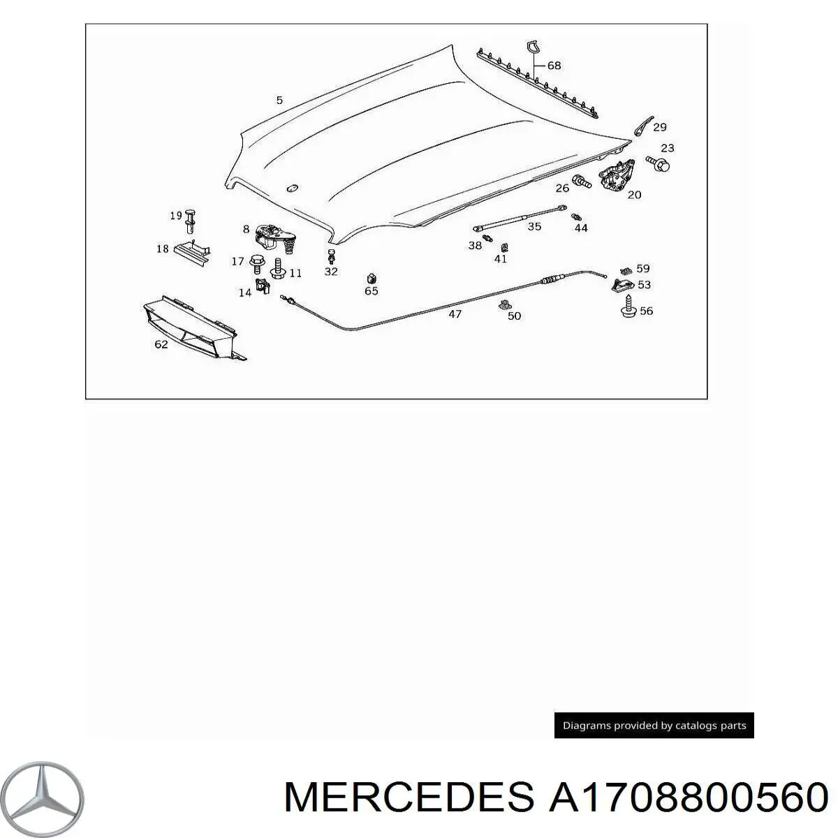 Замок капота Mercedes A1708800560 ціна, від 22.50 USD