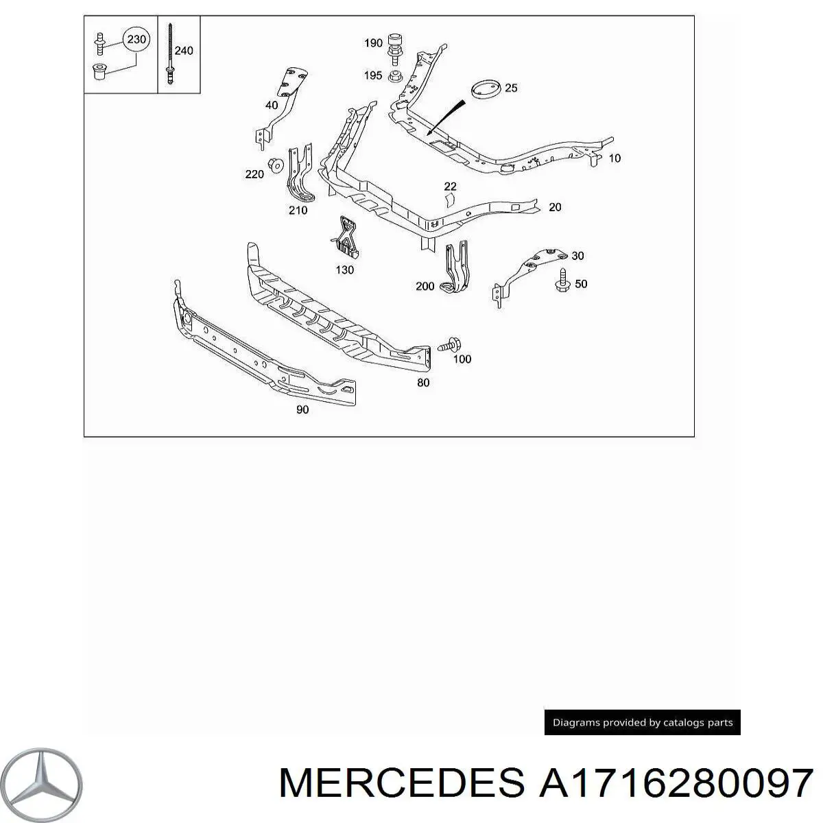  Mercedes A1716280097 ціна, від 1.27 USD