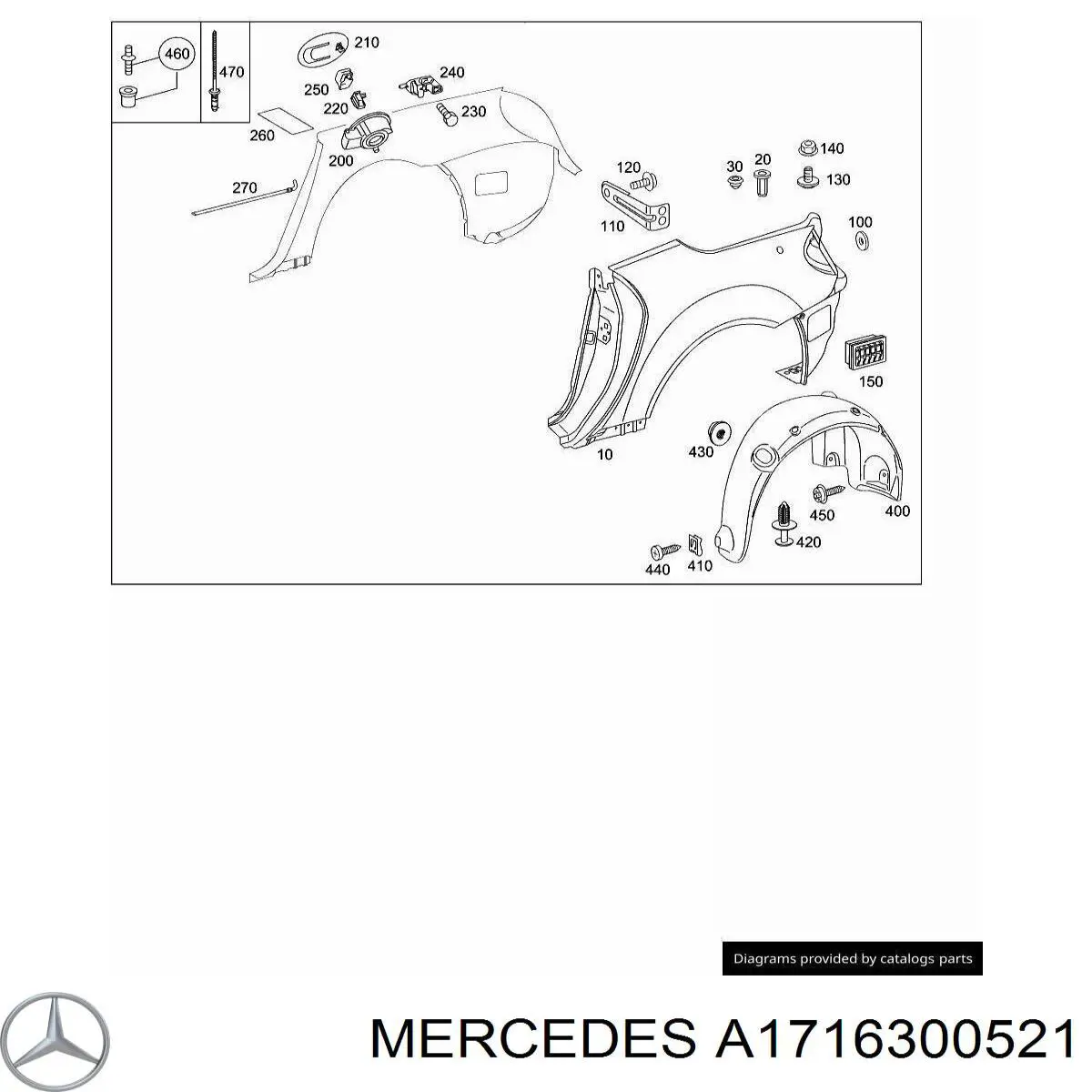 A1716300521 Mercedes Крило заднє