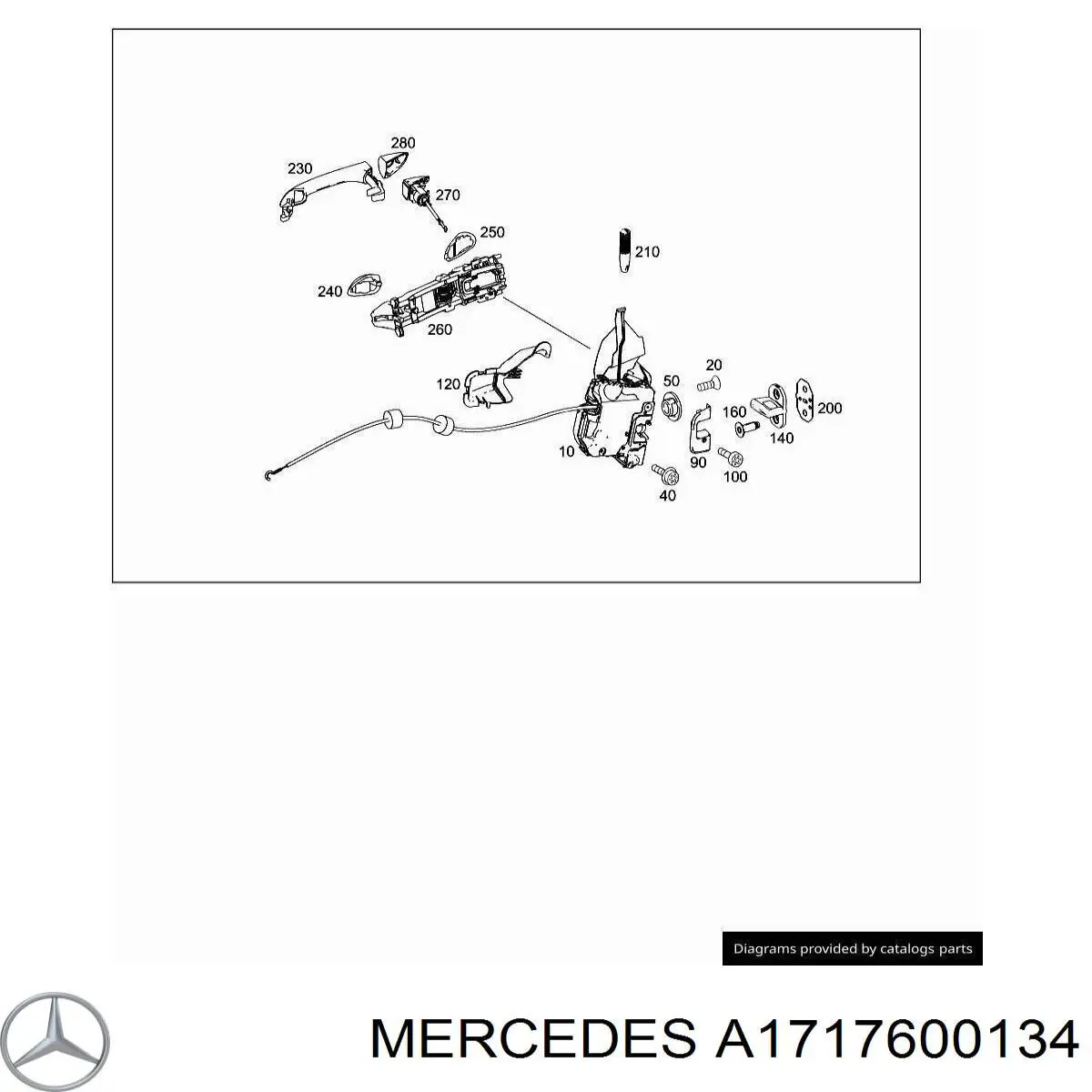 Тримач зовнішньої ручки дверей, передньої лівої Mercedes A1717600134 ціна, від 36.74 USD