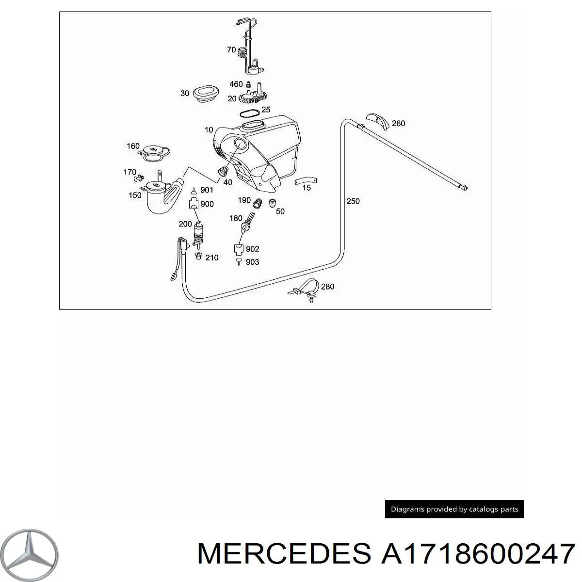 A1718600247 Mercedes Форсунка омивача скла лобового, права