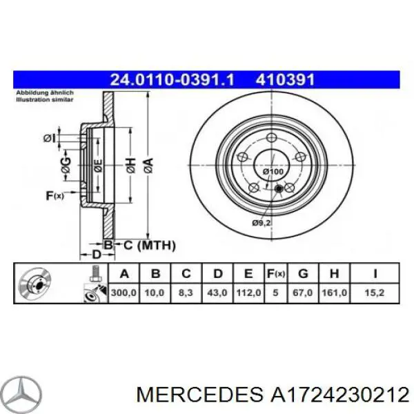 Гальмівні диски A1724230212 Mercedes