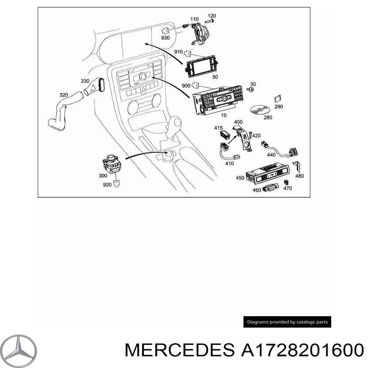 Купити A1728201600 Mercedes USB-розгалужувач