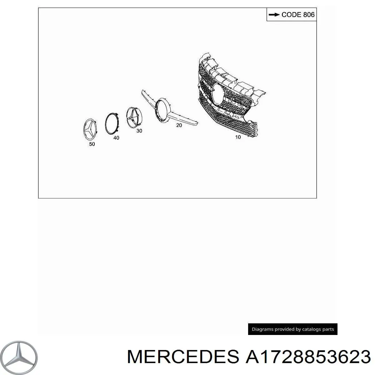 A1728853623 Mercedes Решітка радіатора