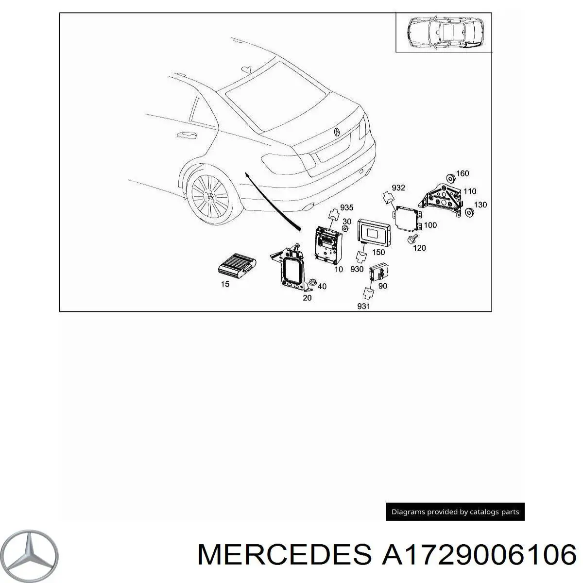  Mercedes A1729006106 ціна, від 31.67 USD