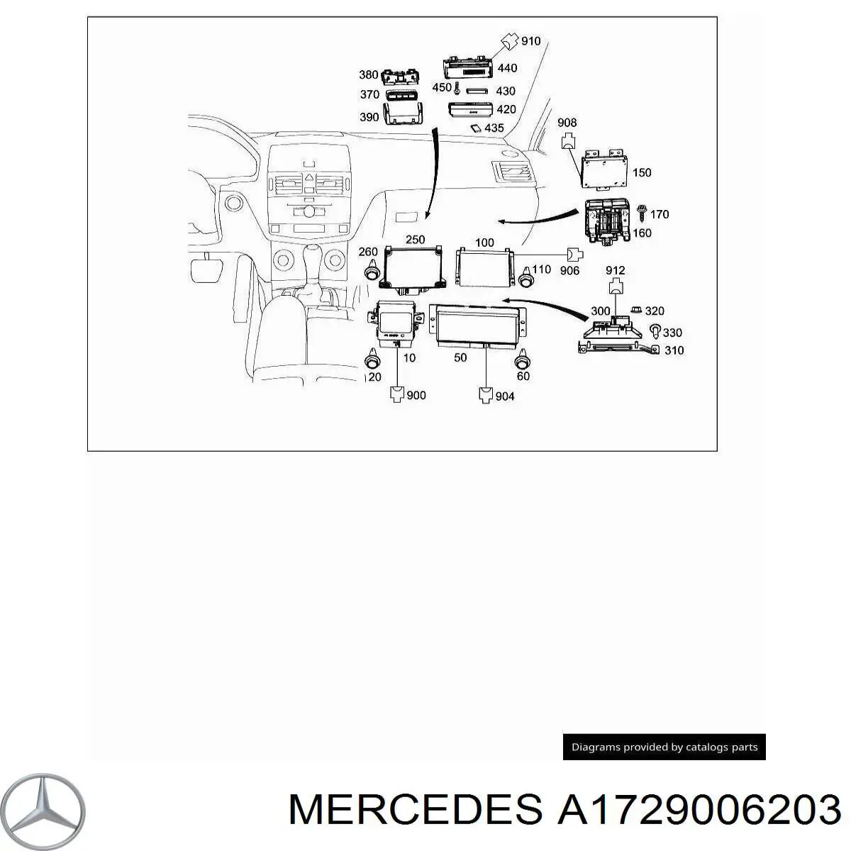 Блок керування навігацією Mercedes A1729006203 ціна, від 76.01 USD