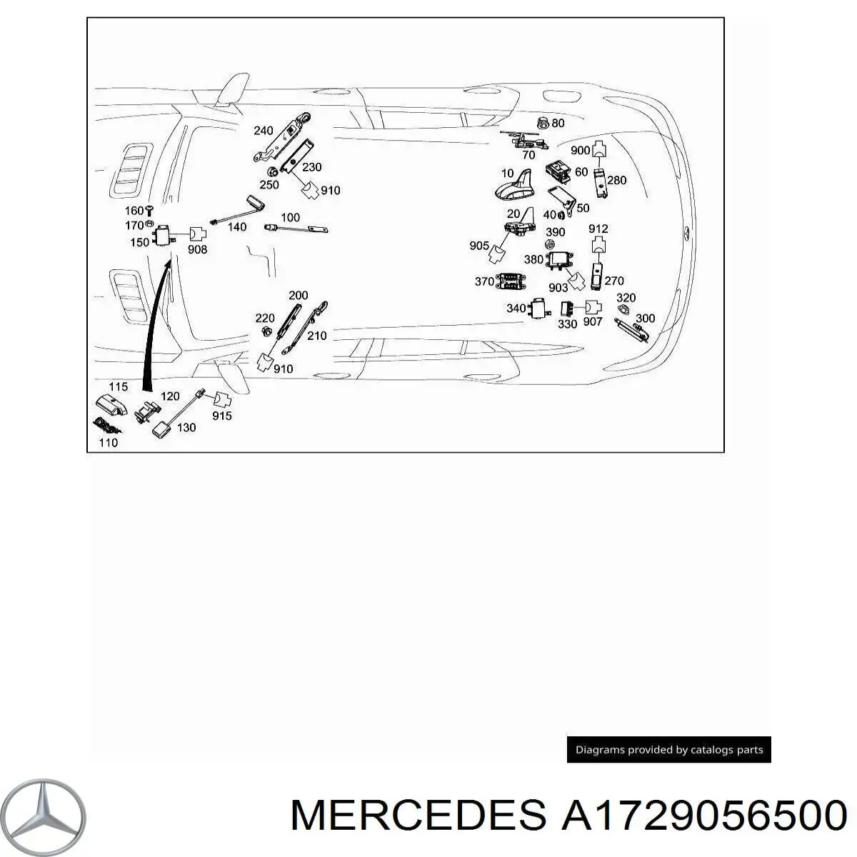 Купити A1729056500 Mercedes Антена