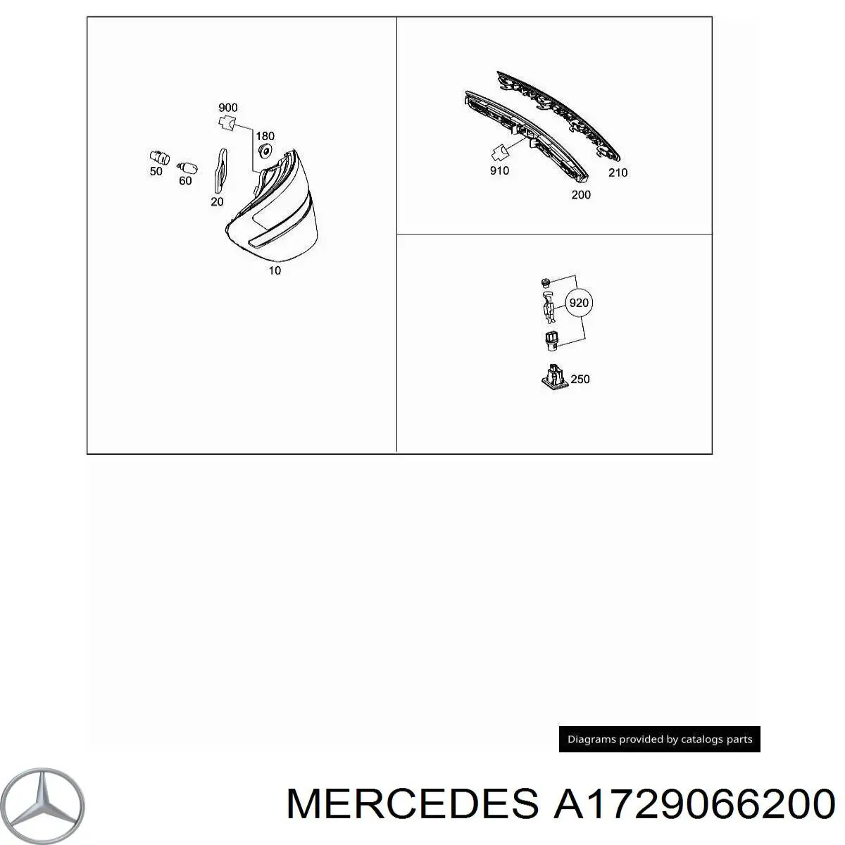 Задні ліхтарі Mercedes A1729066200 ціна, від 524.30 USD