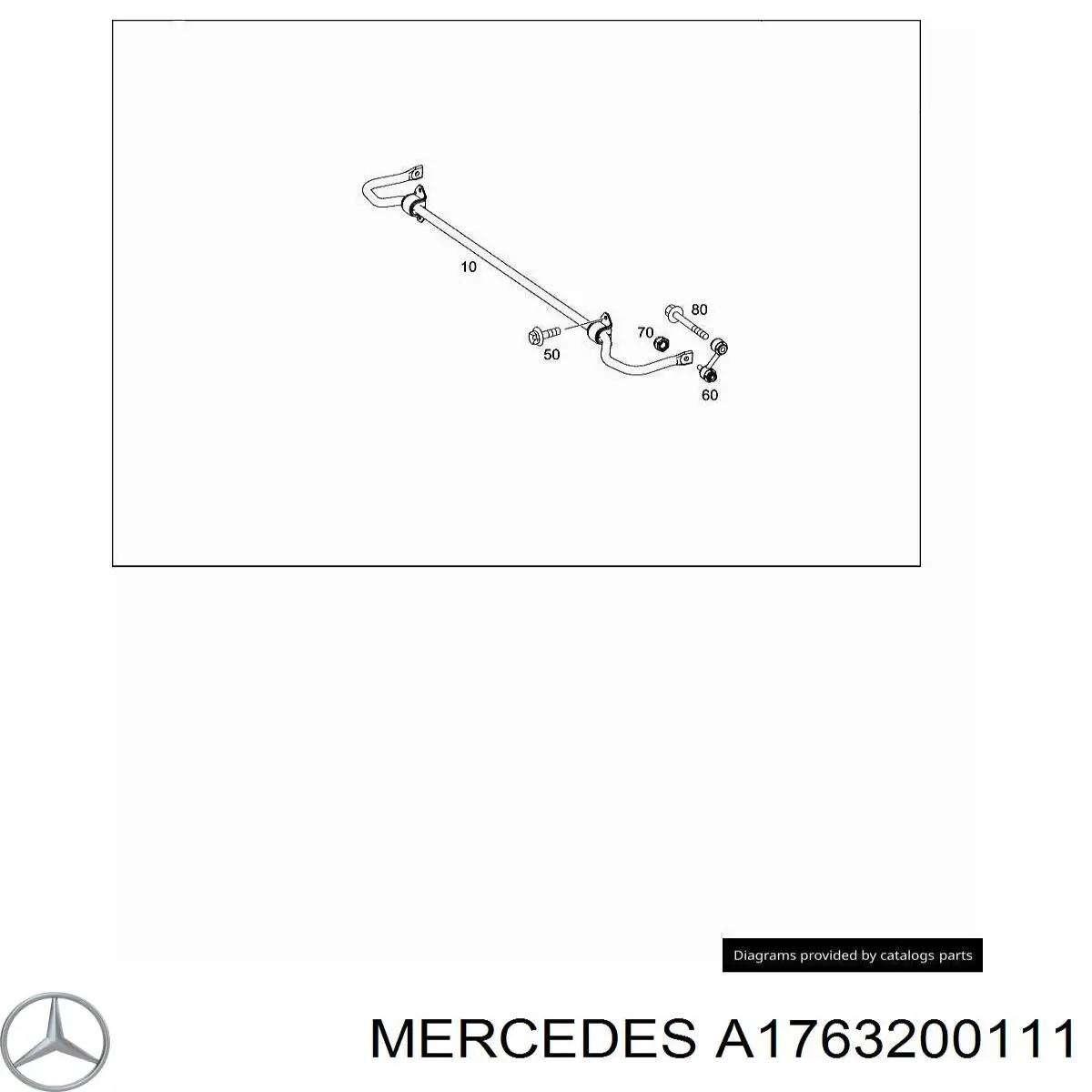 Стабілізатор задньої осі Mercedes A1763200111 ціна, від 50.67 USD