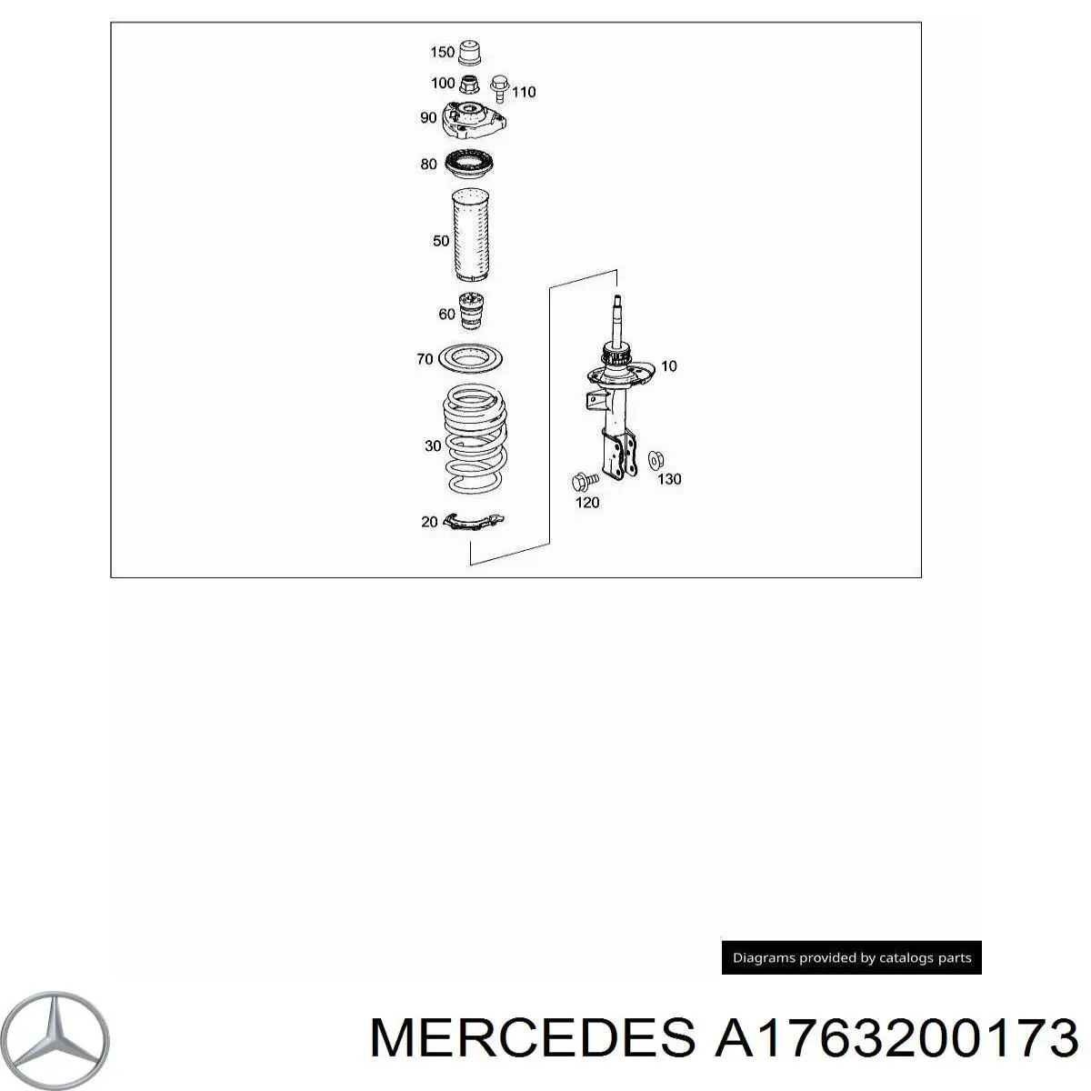 A1763200173 Mercedes Кріплення переднього амортизатора