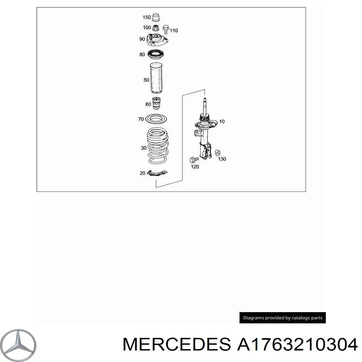 A1763210304 Mercedes Пружина амортизатора передняя