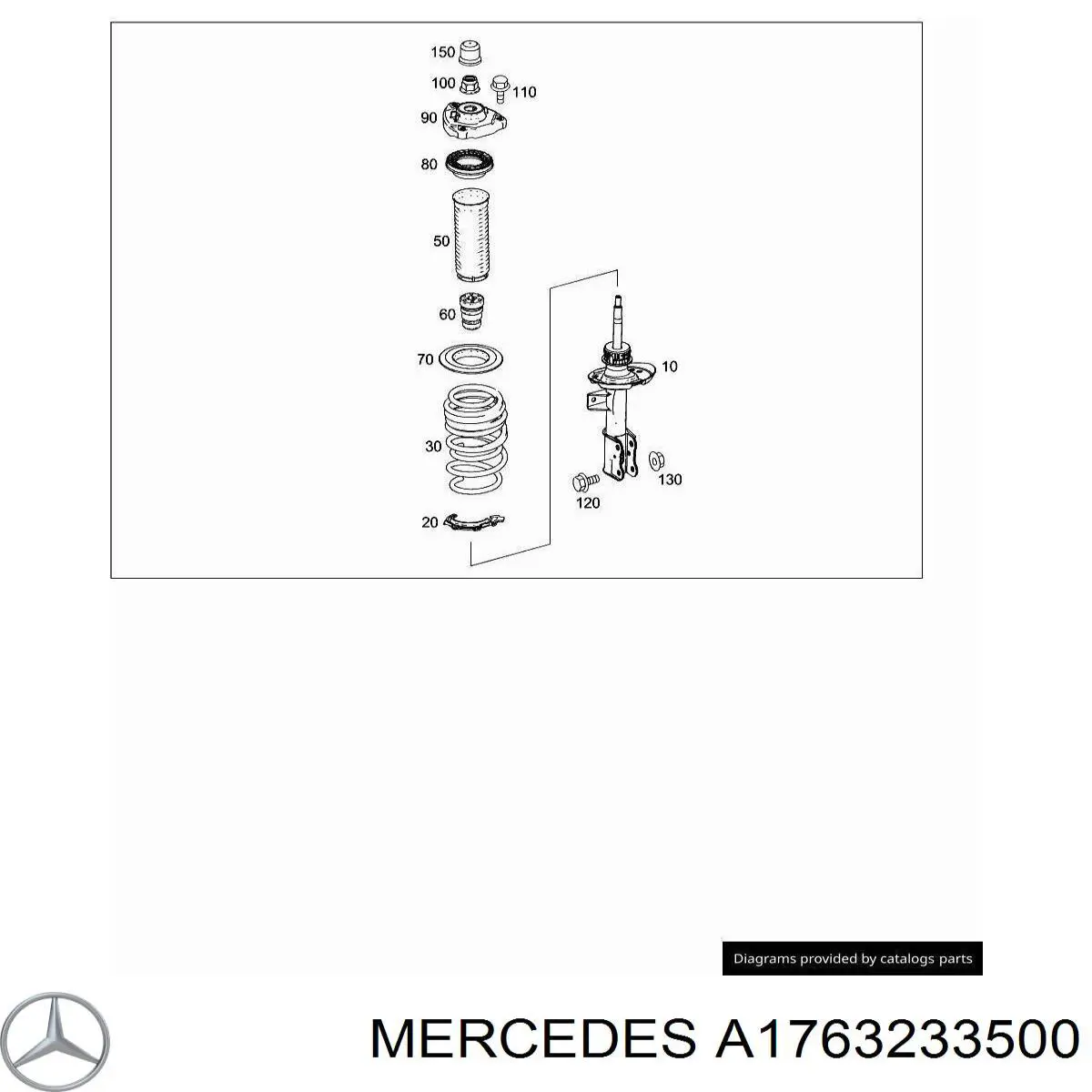 A1763233500 Mercedes Ліва передня стійка