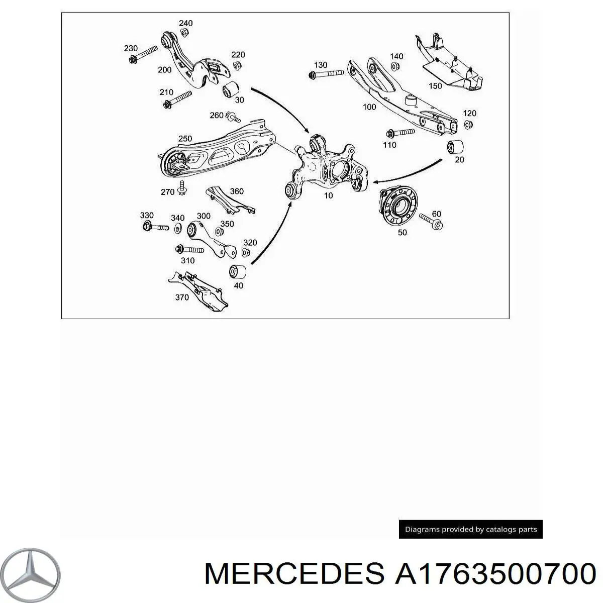 A1763500700 Mercedes Важіль задньої підвіски верхній, лівий/правий