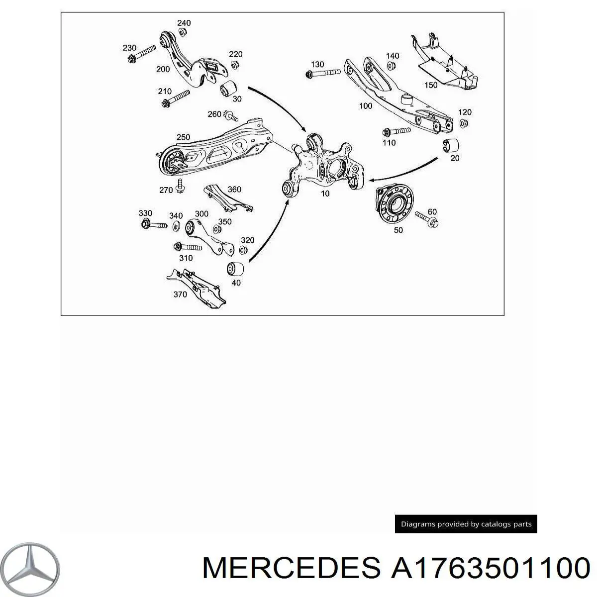 A1763501100 Mercedes Важіль задньої підвіски поперечний