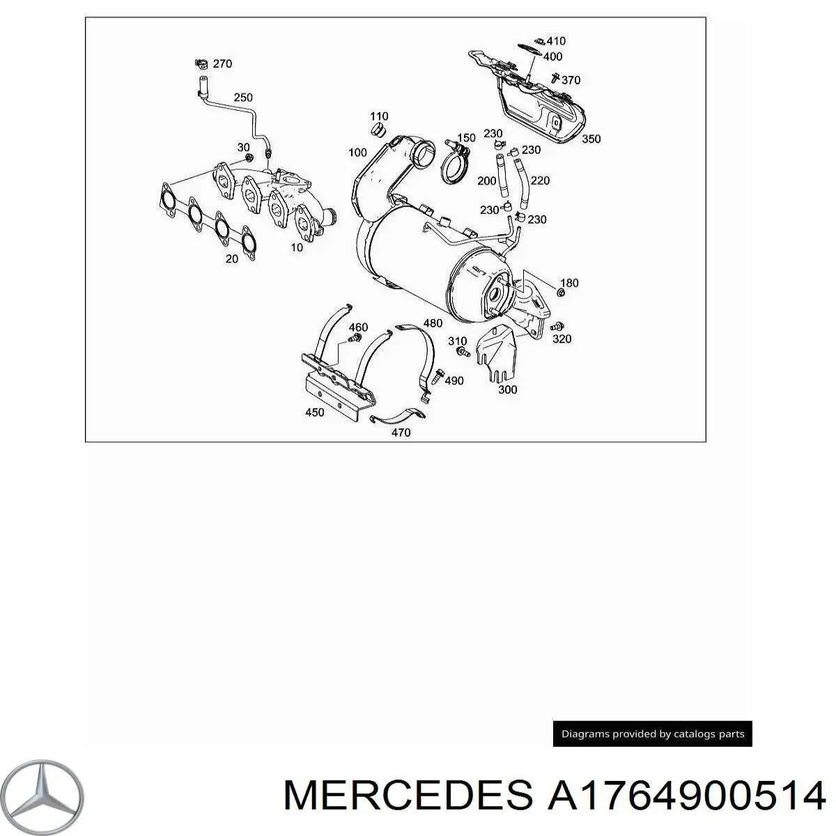 Конвертор-каталізатор (каталітичний нейтралізатор) Mercedes A1764900514 ціна, від 347.81 USD