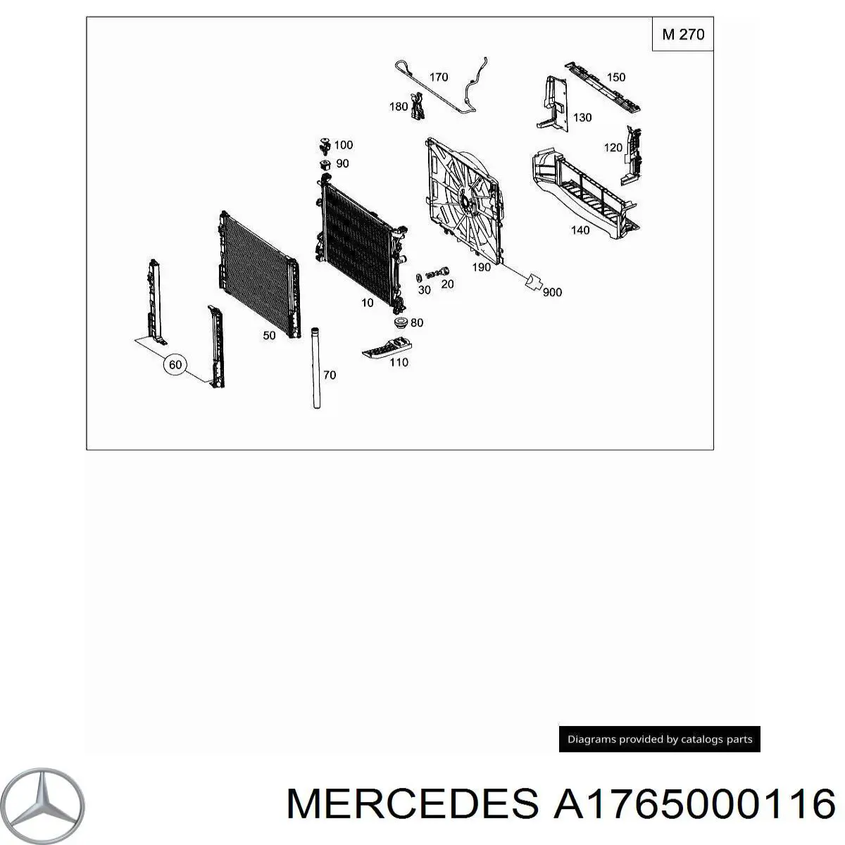 A1765000116 Mercedes Повітропровід (дефлектор) радіатора, правий