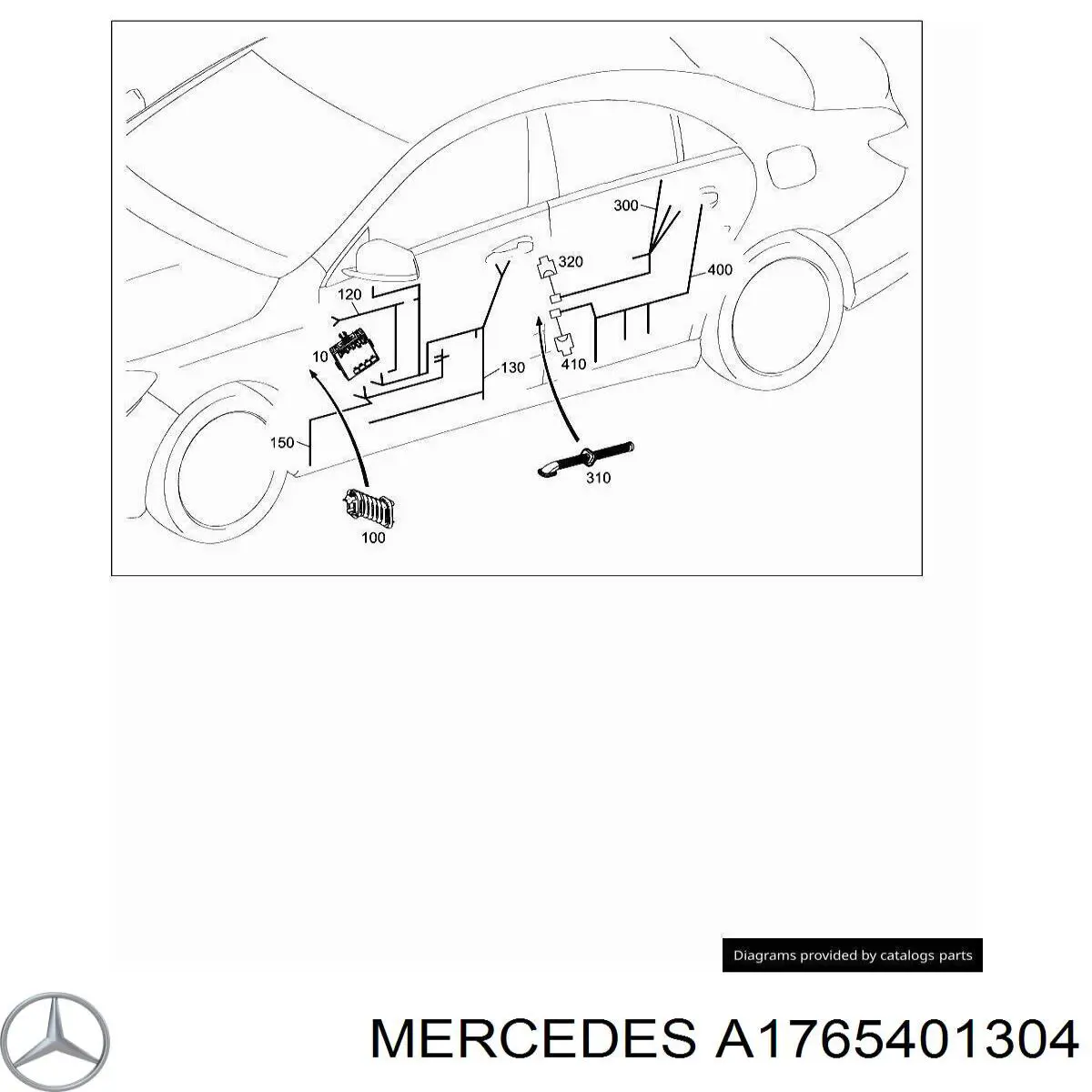 A1765401304 Mercedes Джгут проводів передньої двері