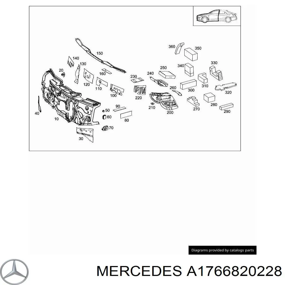 Mercedes A1766823400 ціна, від 44.33 USD