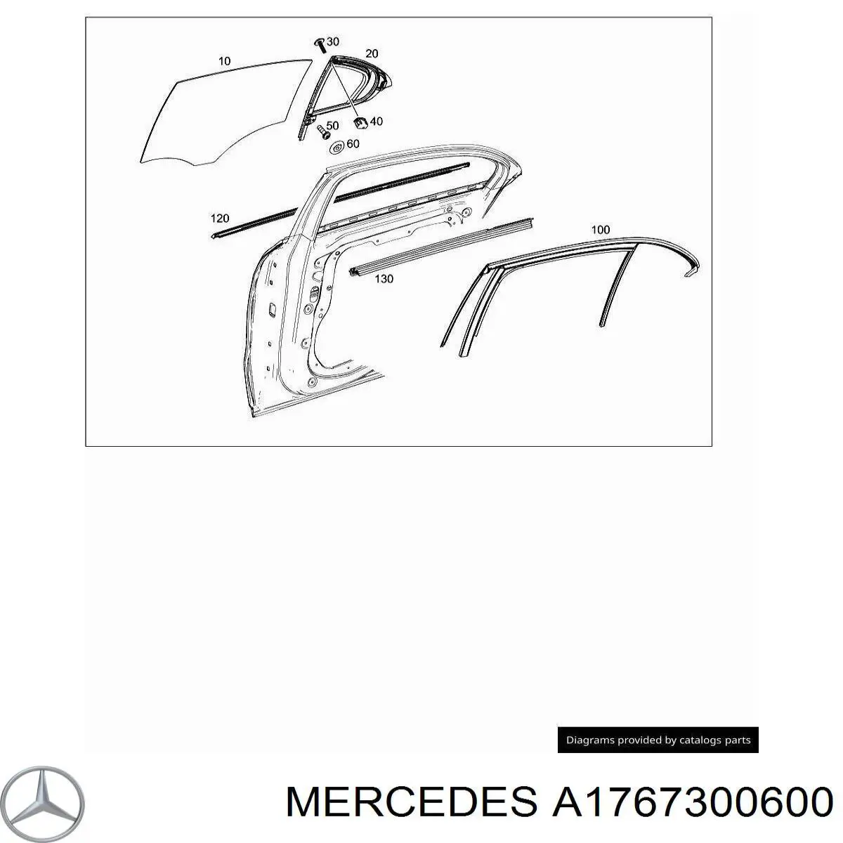 A1767300418 Mercedes Скло кутове дверей задніх