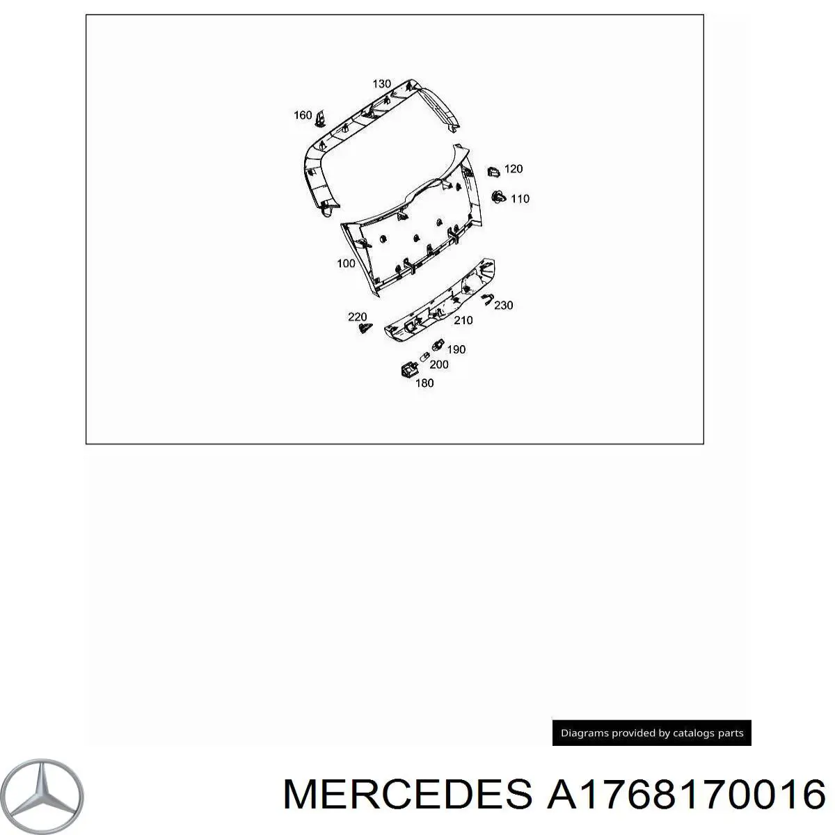  Mercedes A1768170016 ціна, від 46.56 USD