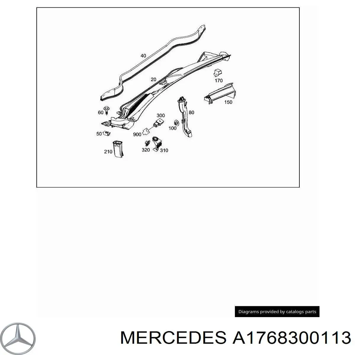 A1768300113 Mercedes Водостік лобового скла, жабо