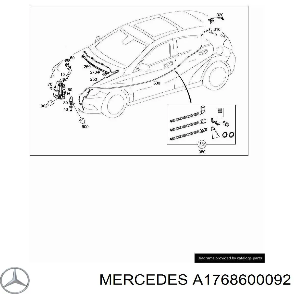 Сопло омивача лобового скла Mercedes A1768600092 ціна, від 53.49 USD