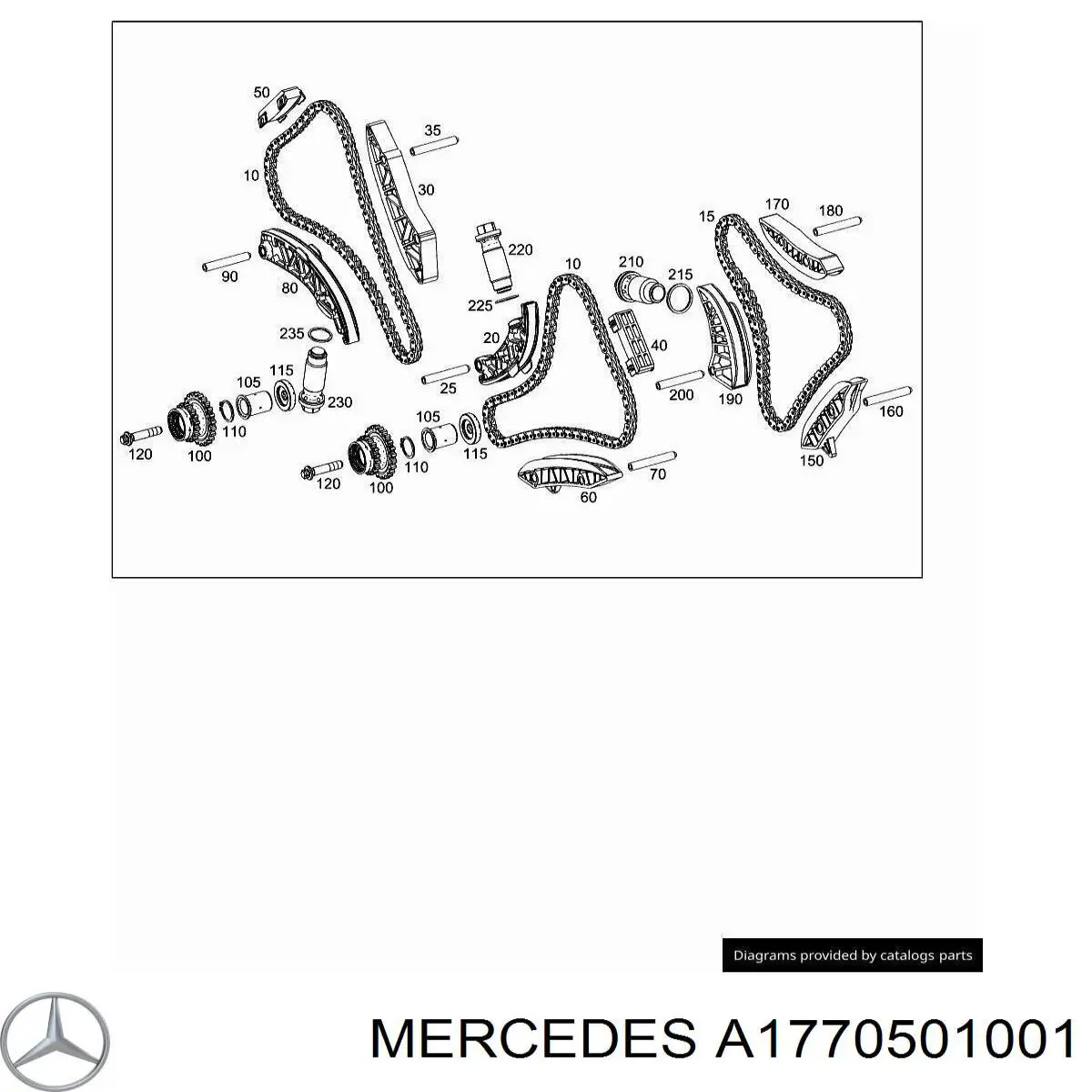 A1770501001 Mercedes натягувач ланцюга грм, лівий