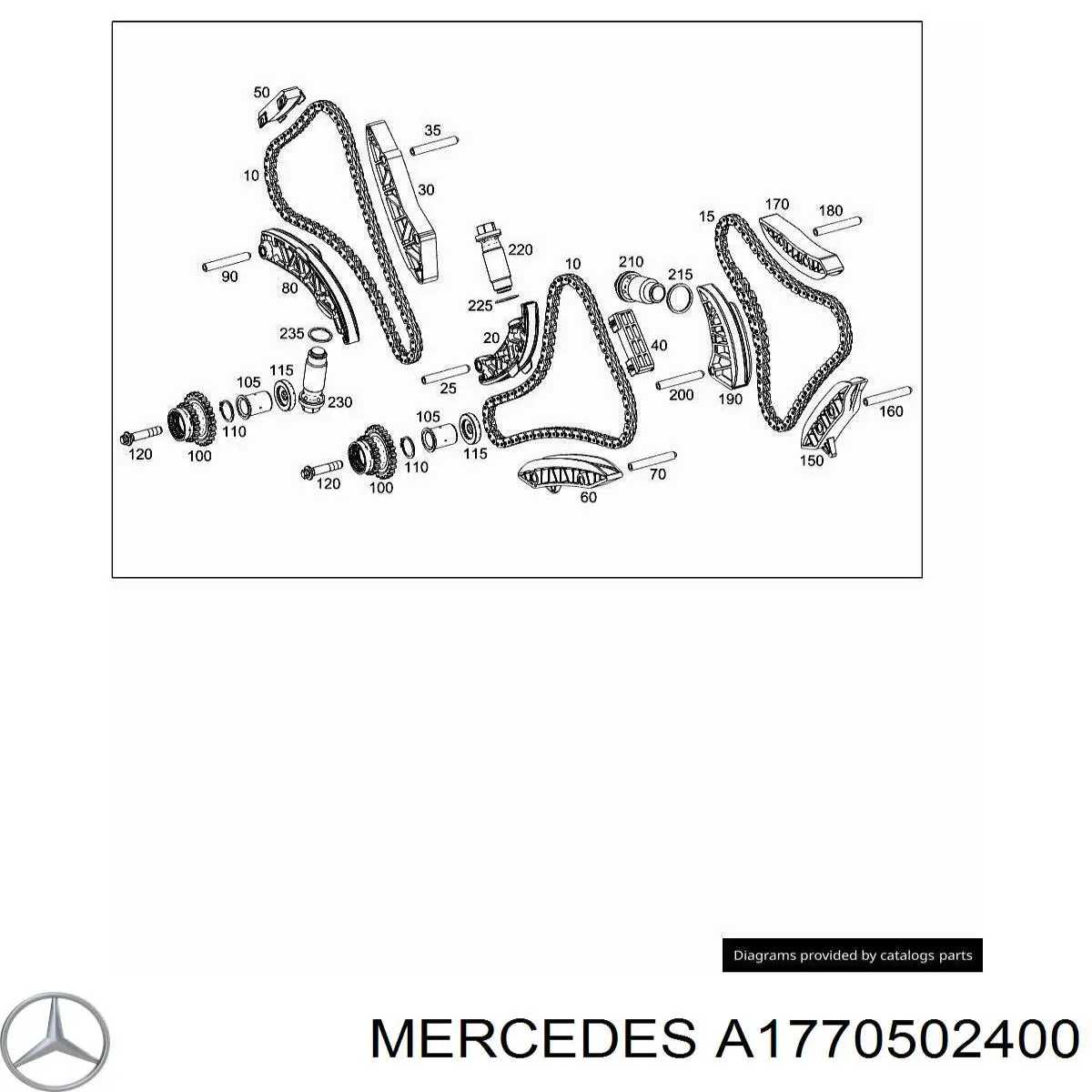 A1770502400 Mercedes Натягувач ланцюга ГРМ, лівий