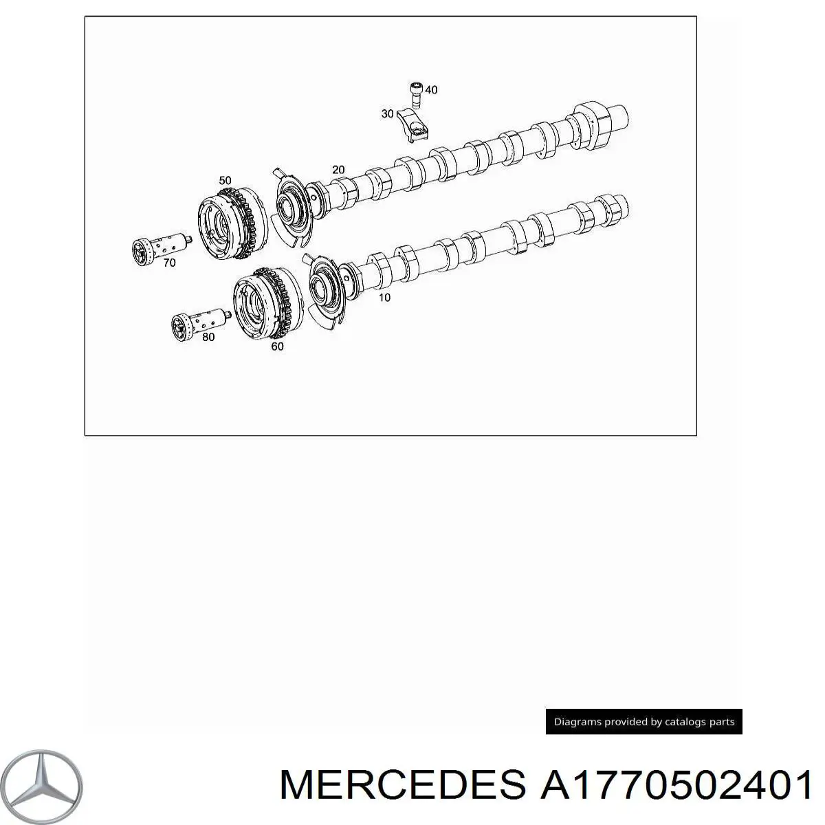 A1770508900 Mercedes зірка-шестерня розподільного валу двигуна,випускного