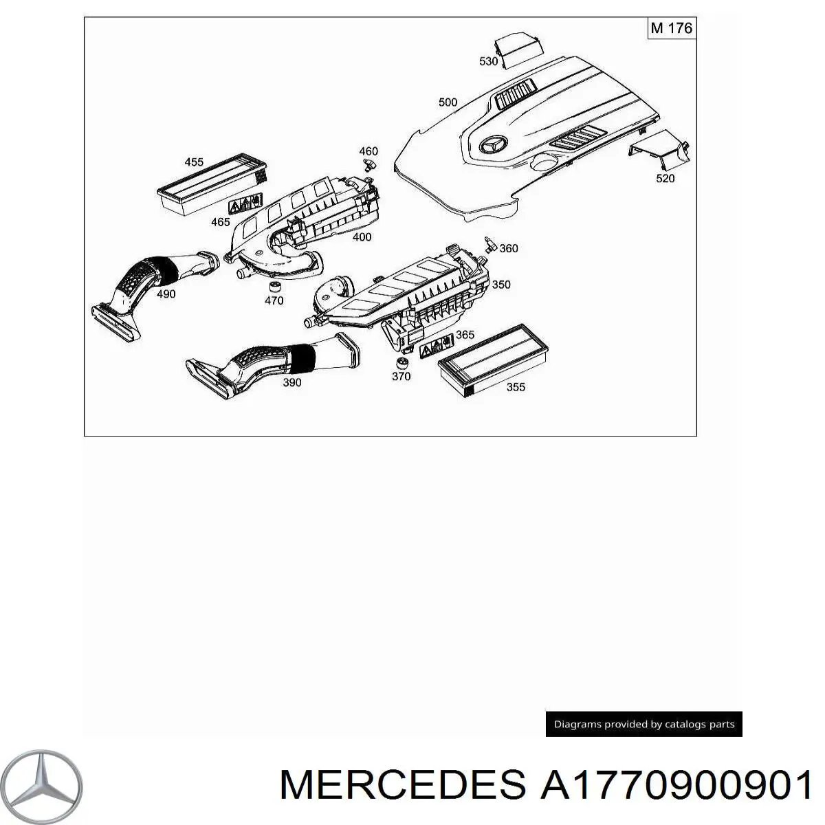A1770900901 Mercedes Корпус повітряного фільтра, правий