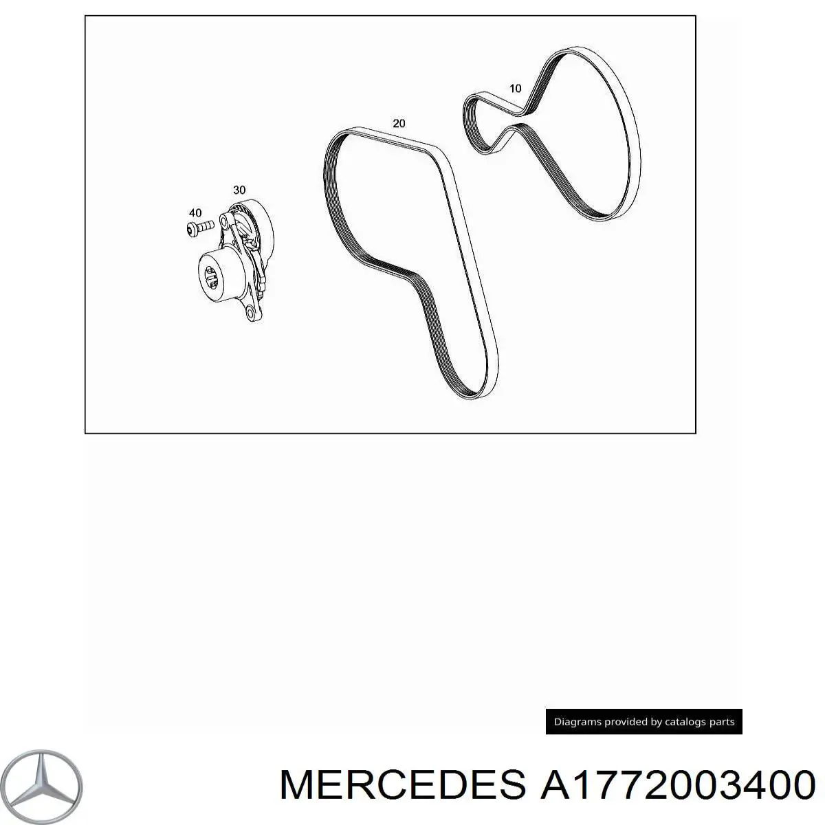 Натягувач приводного ременя Mercedes A1772003400 ціна, від 255.07 USD