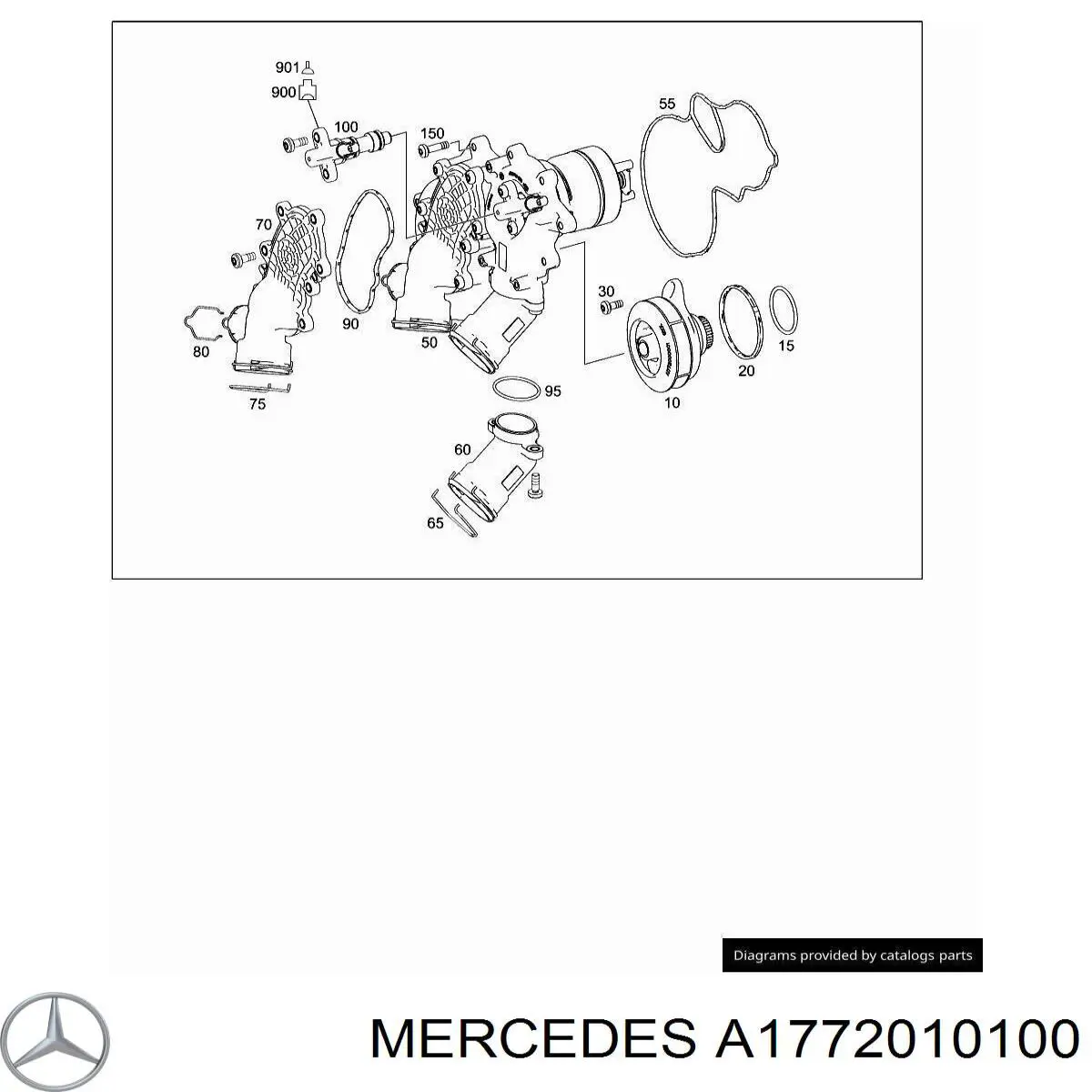 A1772010100 Mercedes прокладка водяної помпи
