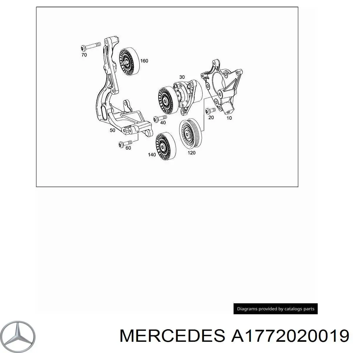 Ролик приводного ременя, паразитний Mercedes A1772020019 ціна, від 59.31 USD
