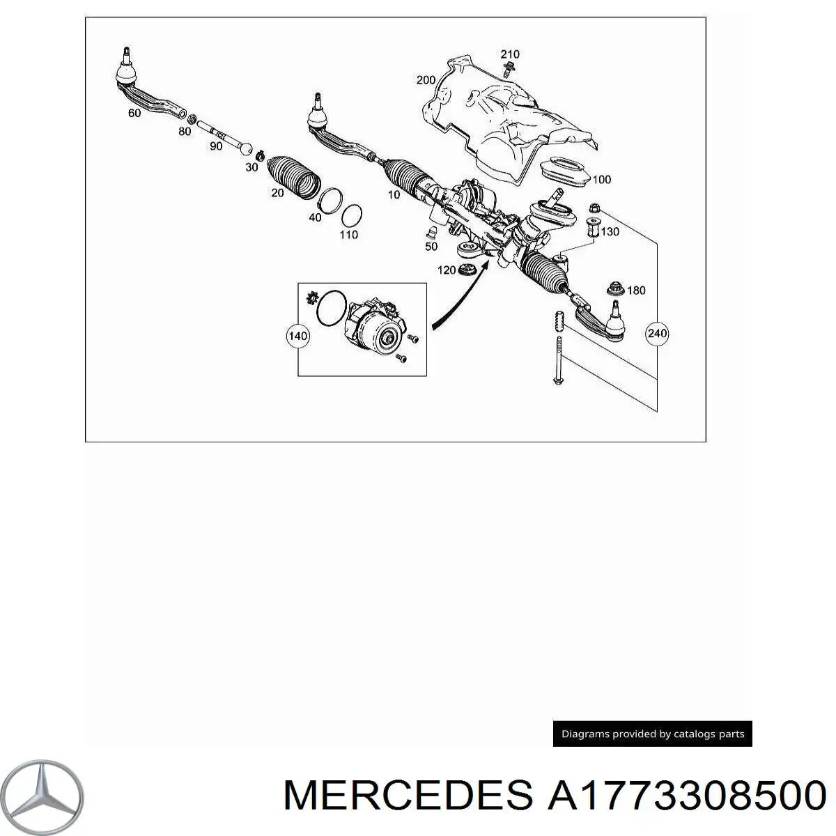 Купити A1773308500 Mercedes Рульовий наконечник