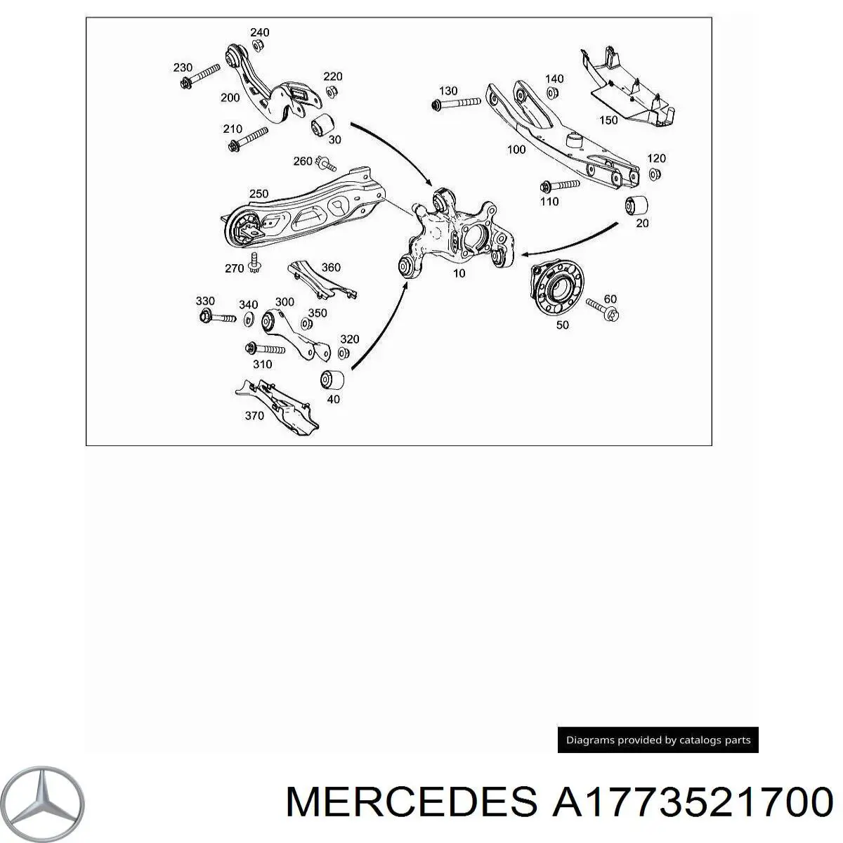 Купити A1773521700 Mercedes Важіль задньої підвіски нижній, лівий/правий
