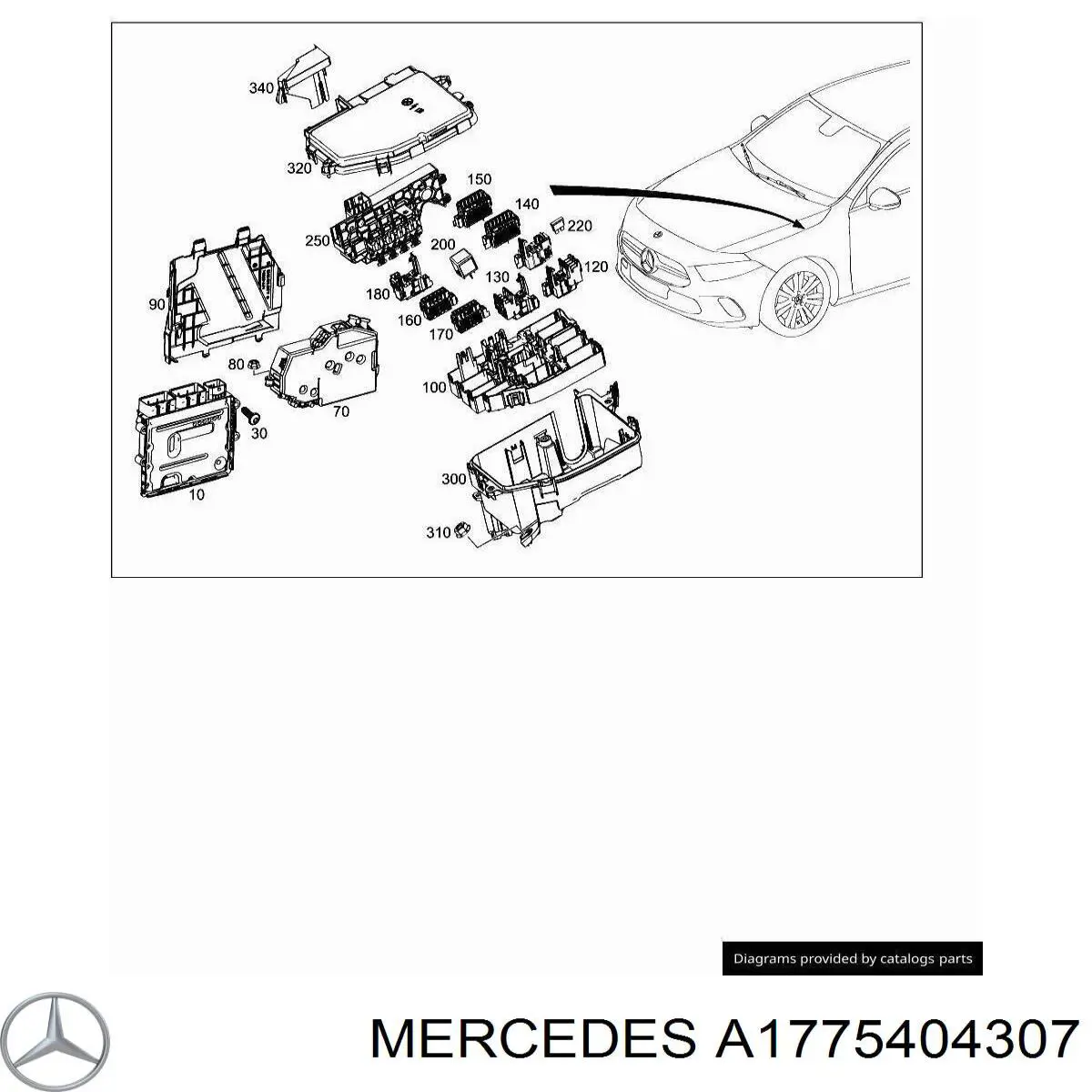 Коробка запобіжників Mercedes A1775404307 ціна, від 70.30 USD