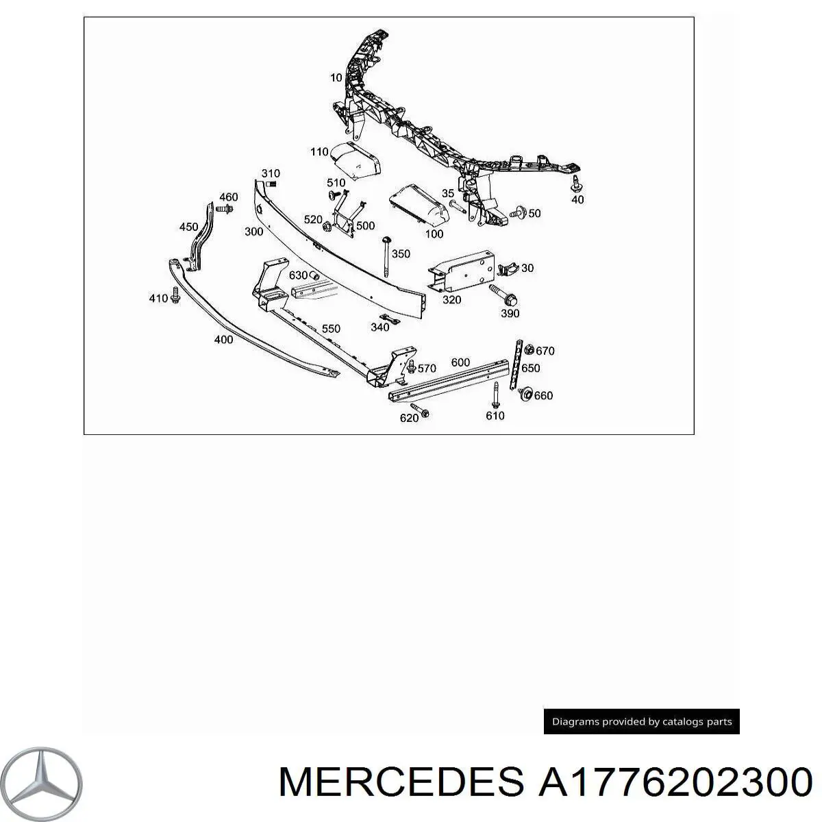  Кронштейн підсилювача переднього бампера Mercedes A 