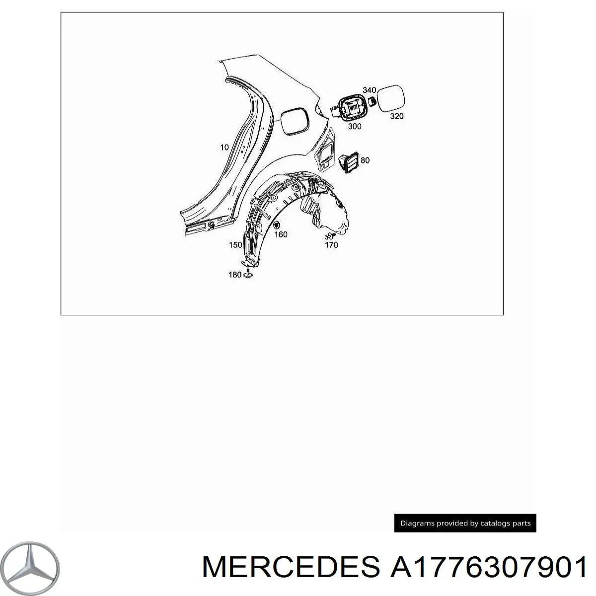 Крило заднє ліве A1776307901 Mercedes