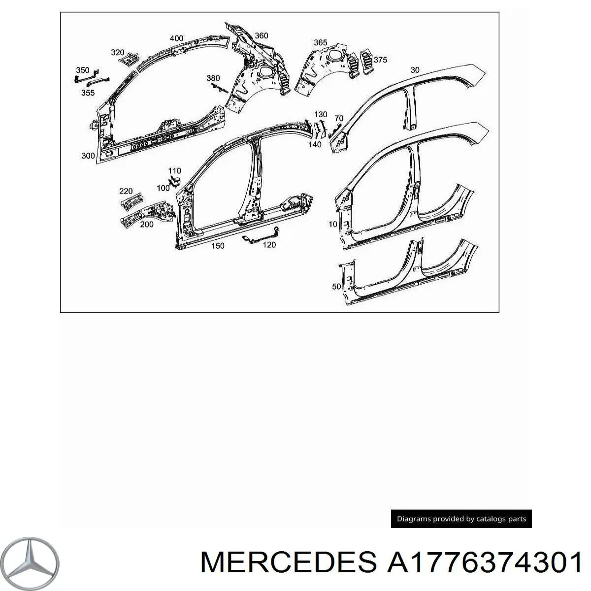 A1776374301 Mercedes Стійка кузова передня, ліва