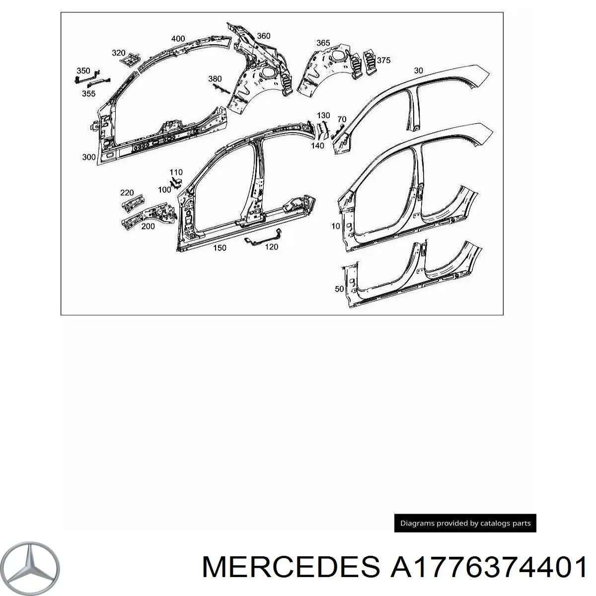 A1776374401 Mercedes Стійка кузова передня, права