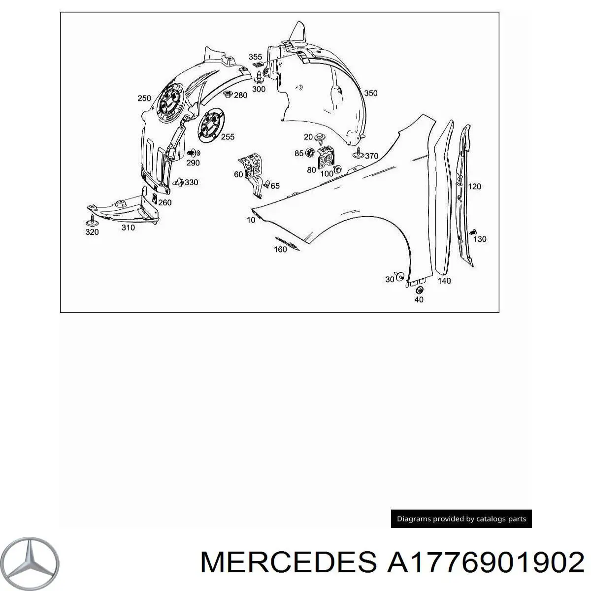 Захист двигуна, лівий Mercedes A1776901902 ціна, від 30.92 USD