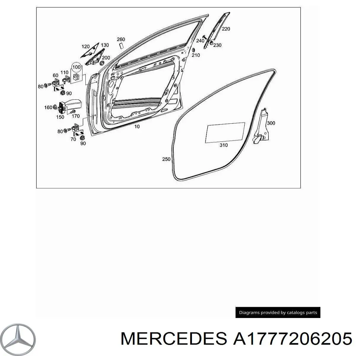 Купити A1777206205 Mercedes Двері праві передні