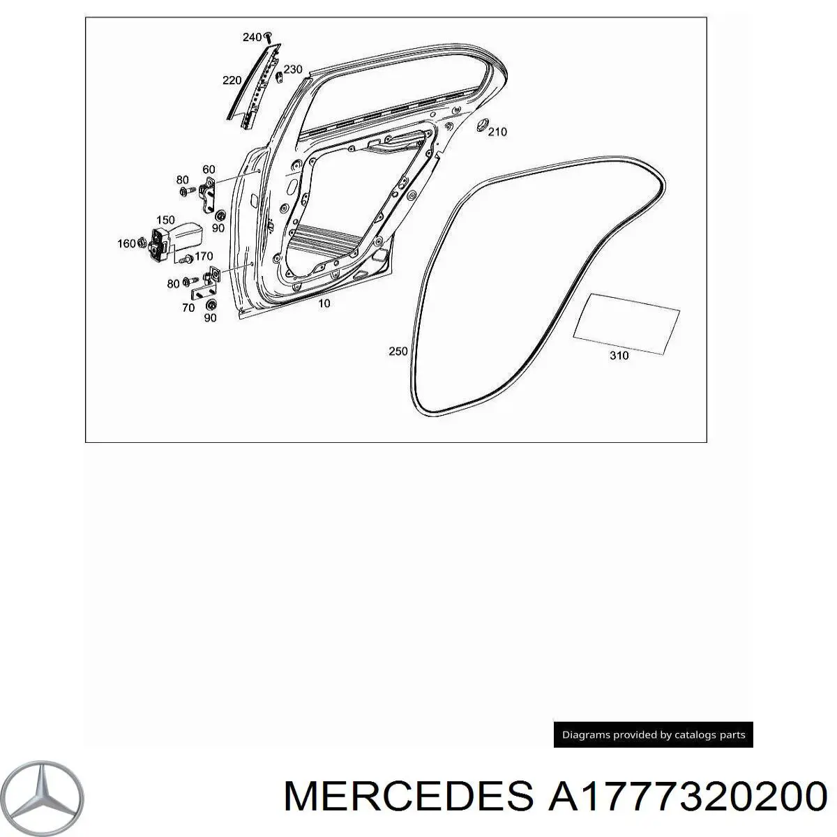 A1777320200 Mercedes Молдинг задніх правих дверей