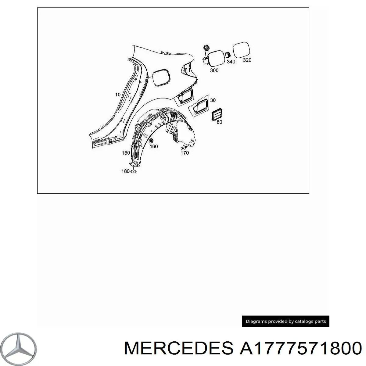 Люк б/бака Mercedes A1777571800 ціна, від 45.92 USD
