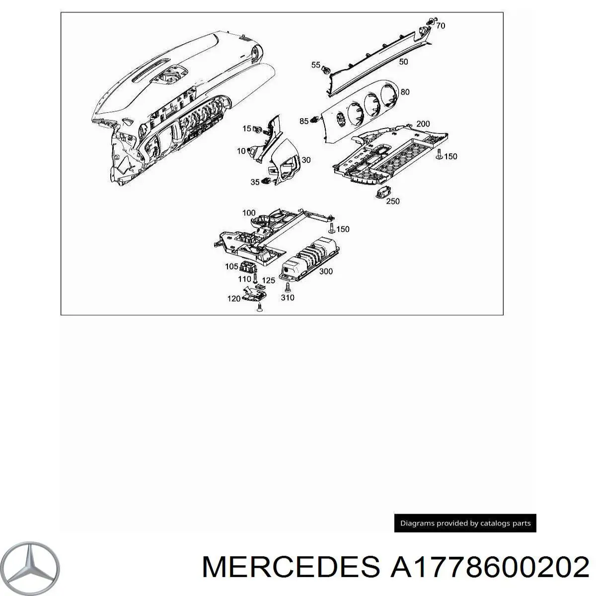 Подушка безпеки, водійська, AIRBAG, захисту колін на Mercedes A (W177)
