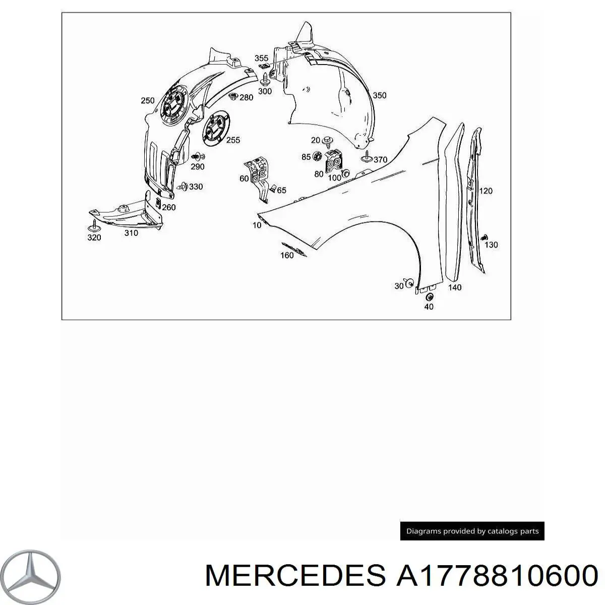 Крило переднє праве на Mercedes A W177