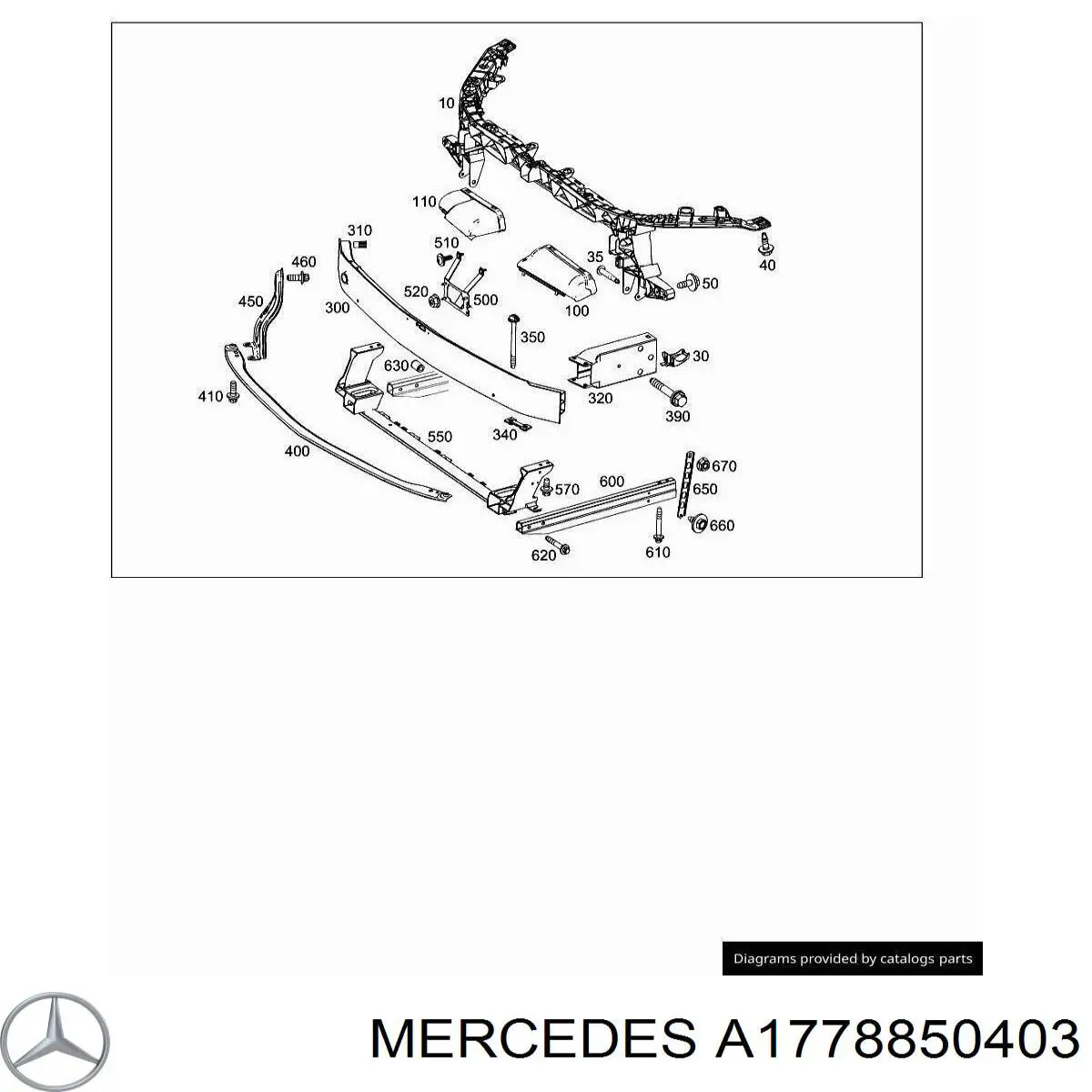 A1778850403 Mercedes Кронштейн передньої панелі, правий