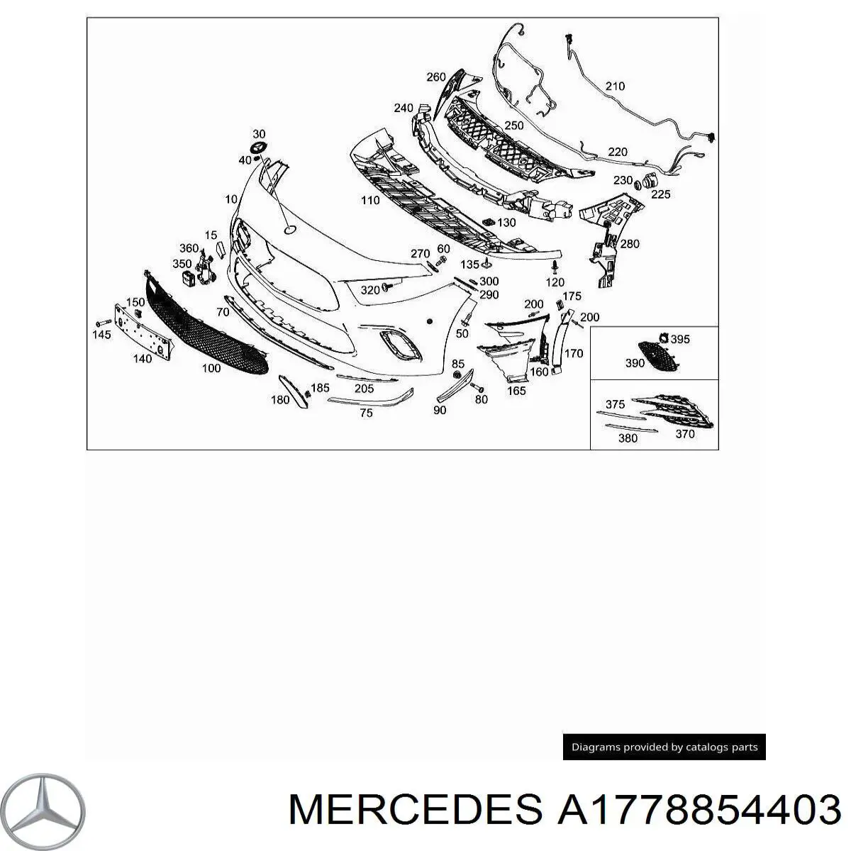 A1778854403 Mercedes Накладка бампера переднього